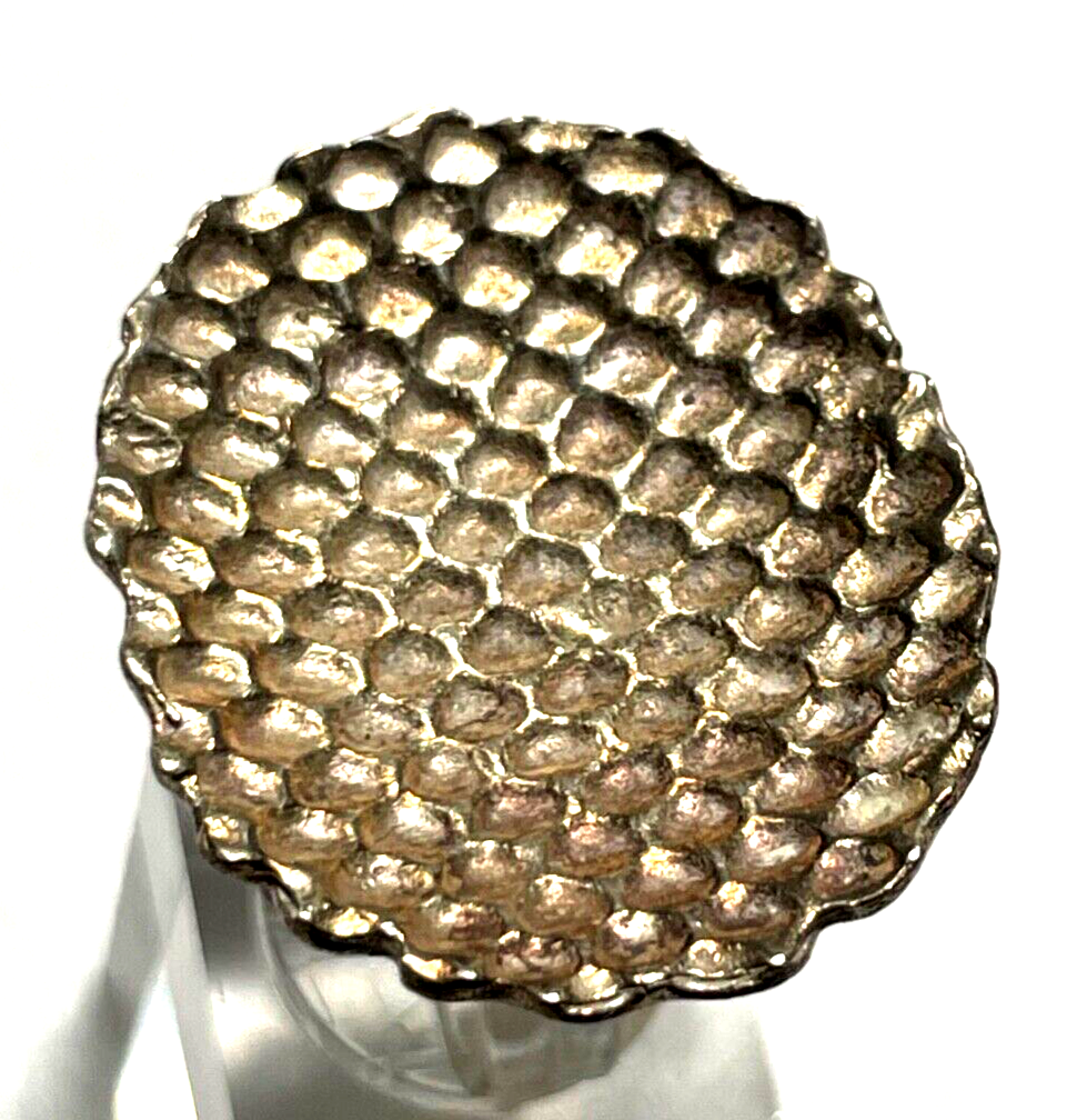 Solider stattlicher 925 Silber Ring Designer Schmuck Waffeloptik gebürstet RG 541