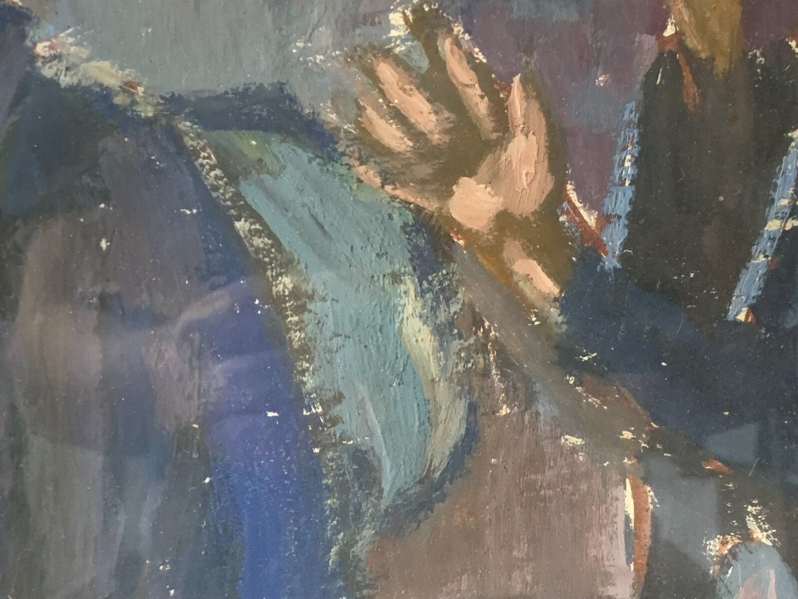 Expressionismus - Industrie Gemälde - Tempera Papier 1954 - gerahmt hinter Glas7