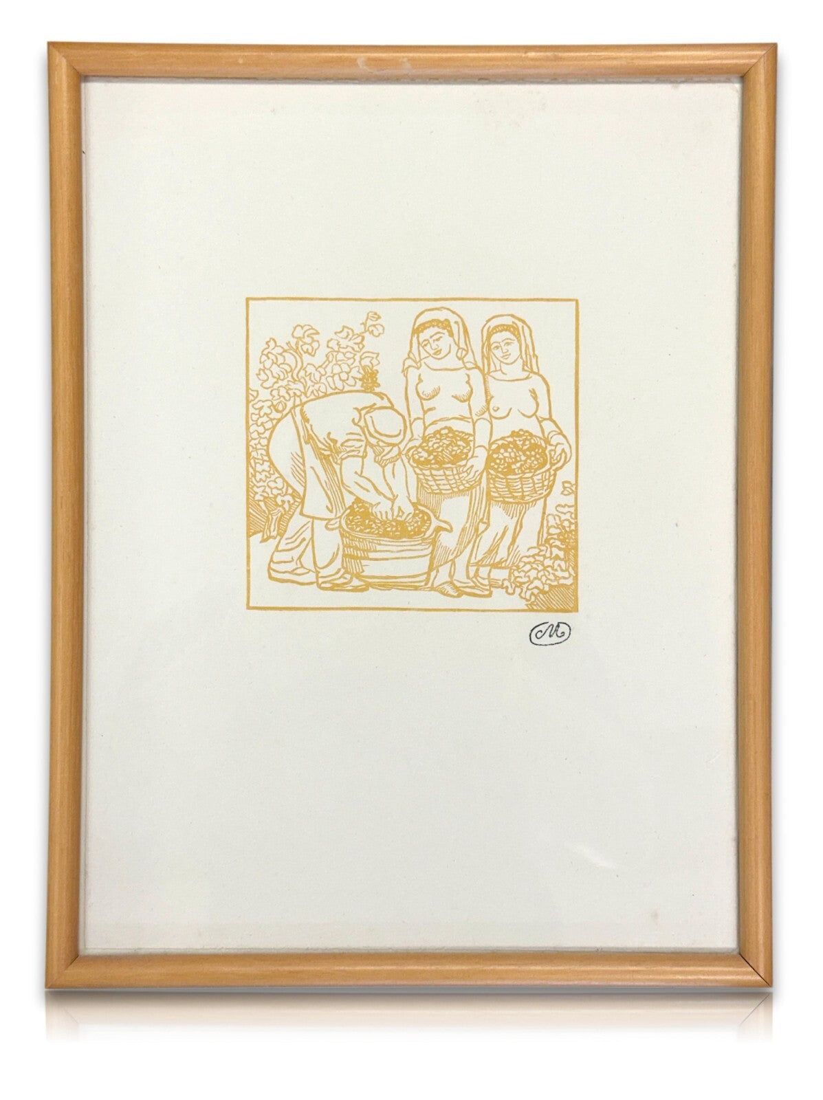 Aristide Maillol - Holzschnitt - 'Die Ernte' - gerahmt hinter Glas - Monogramm0