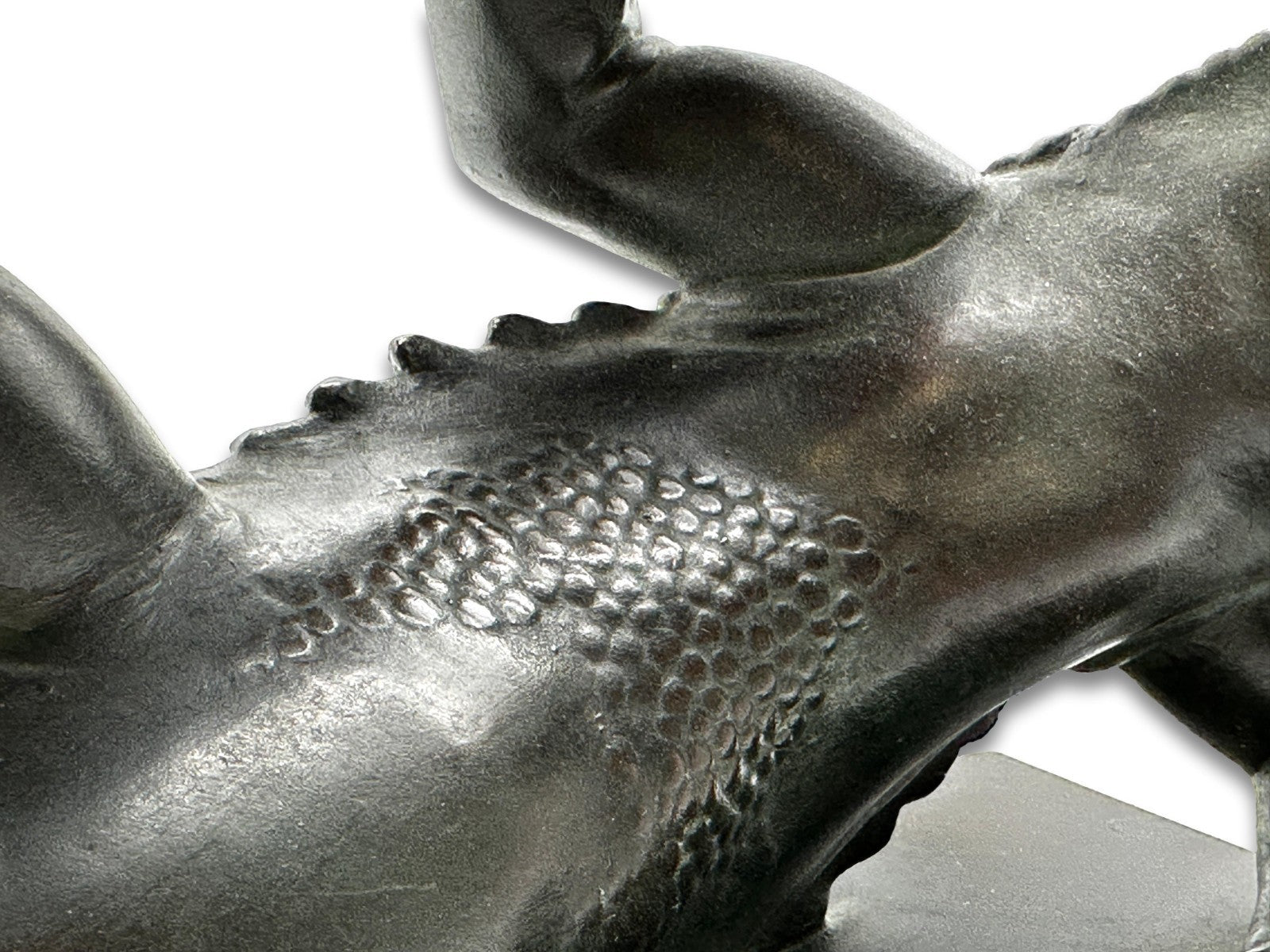 Große Bronze Skulptur - Hl. Georg tötet Drachen - um 1930 - auf Marmorsockel16