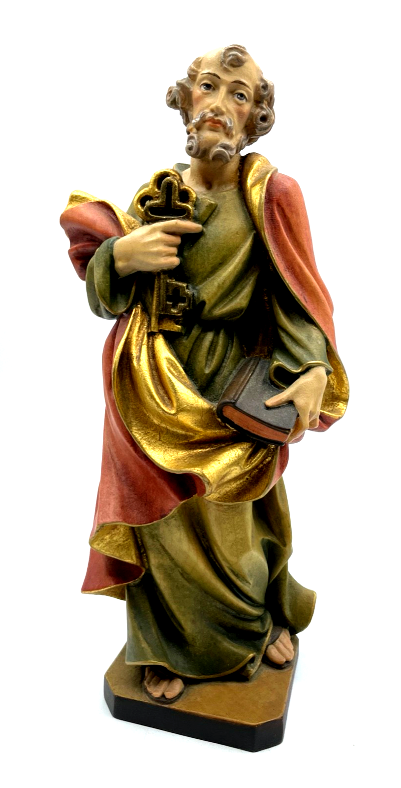 Vintage by OTCO Designer Woodcarving Holzfigur Petrus farbig gefasst H 29,5 cm0