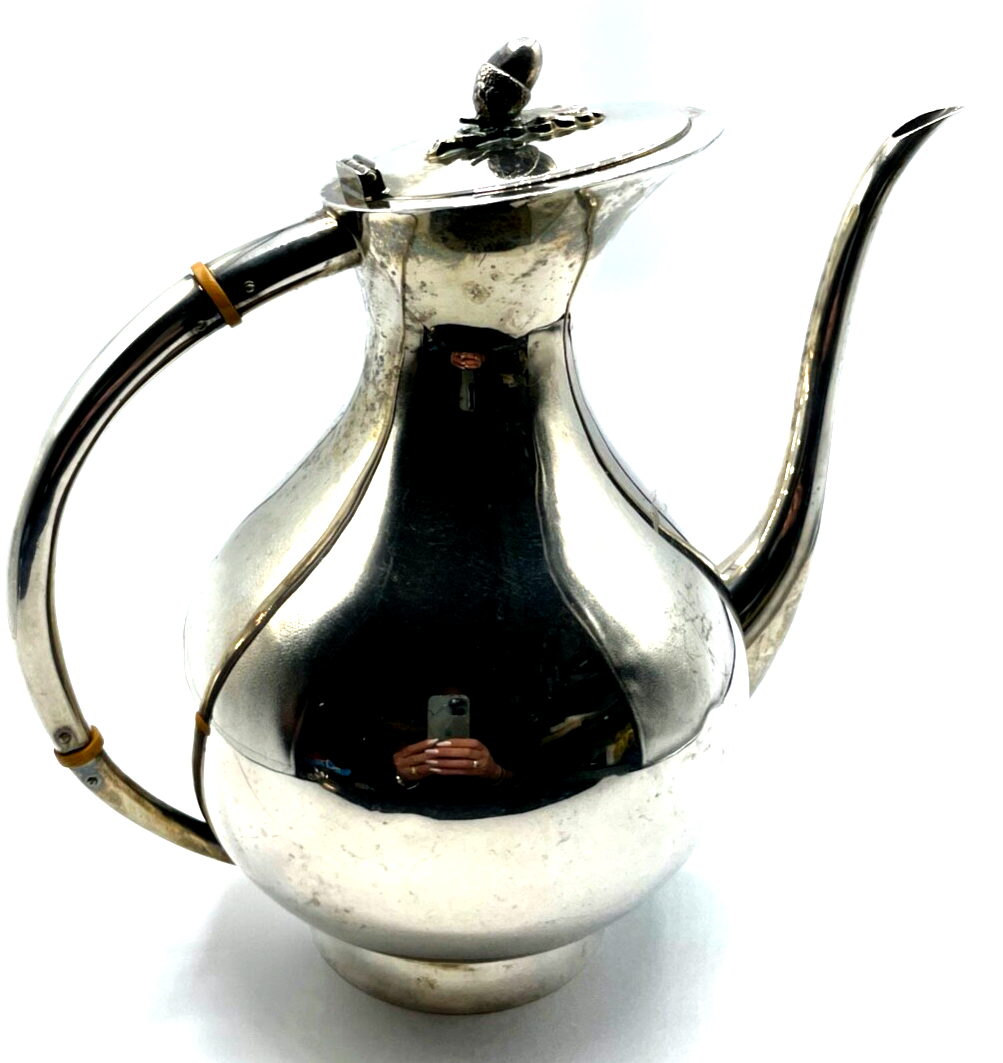 Vintage attraktive Kanne M Eugen Ferner Schwäbisch Gmünd versilbert 1964 H 23 cm1