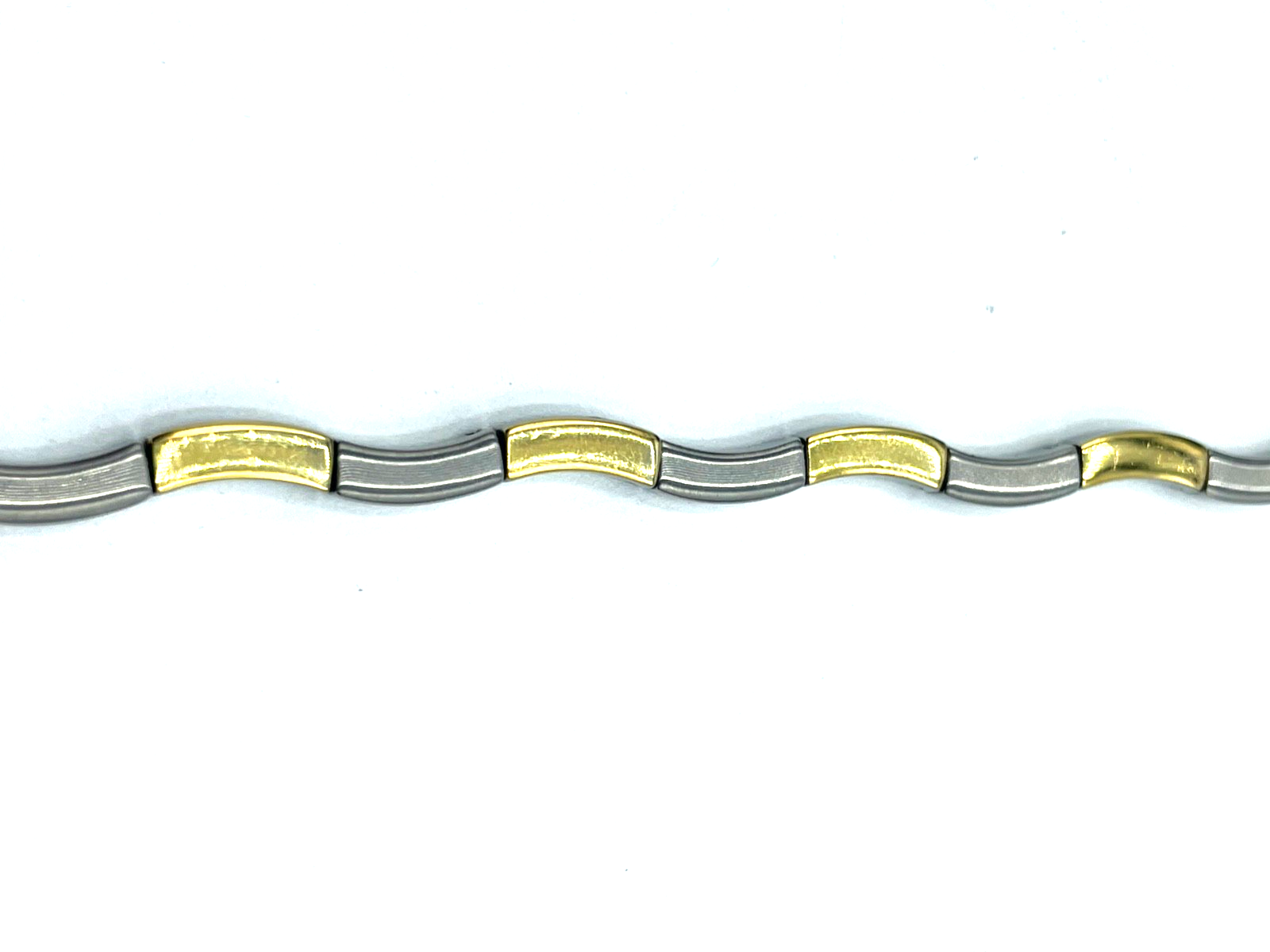Vintage Titanium Armband Titan Glieder Bicolor unisex Armschmuck L 19 cm gepfl.0