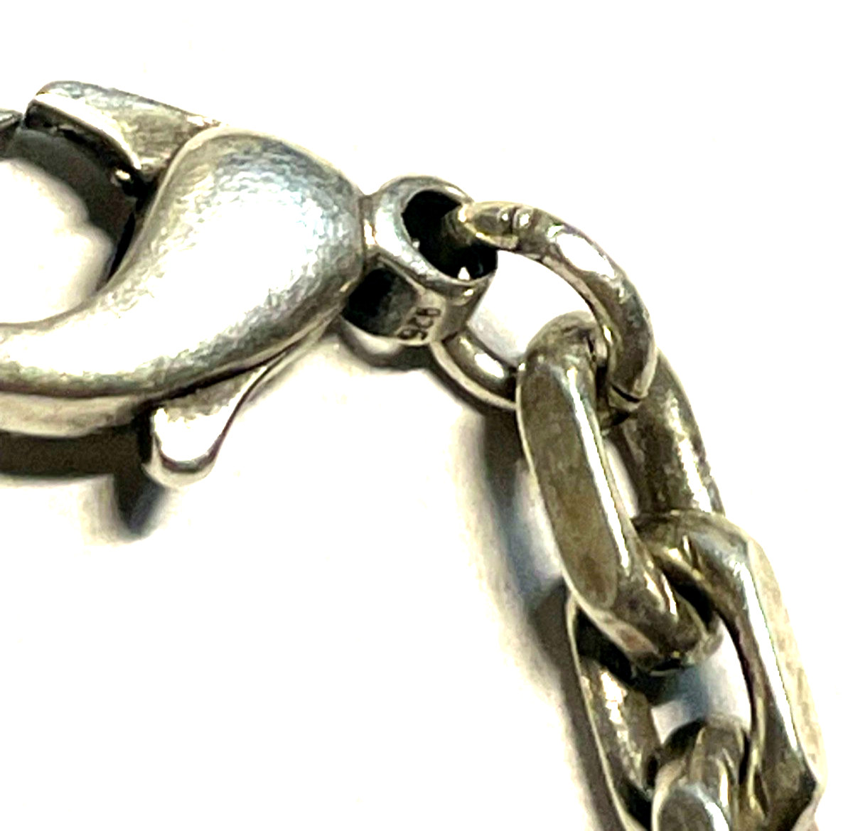 Solides vintage 925 Sterling Silber Glieder Kette Armband L 19 cm B 4 mm unisex2