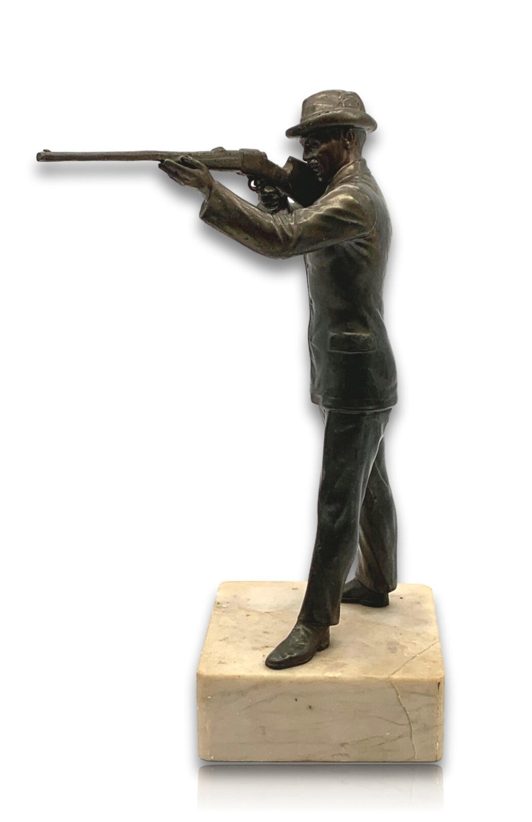 'Schütz' - Galvano Bronze Figur Skulptur Plast - Marmorsockel - ca. 1910/19200