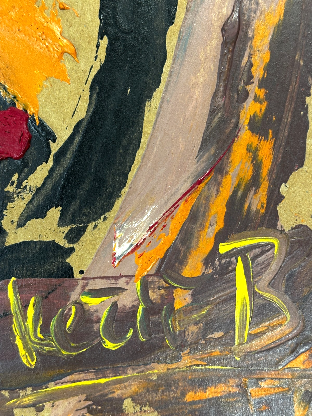 Bohumil Samuel Kečíř – expressives Portrait/Maskenbild - signiert - gerahmt11