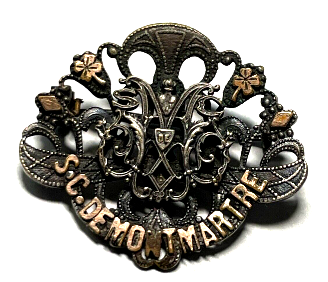 Antik Brosche Anstecknadel S.C. De Montmartre vor 1900 Pilger Souvenir France0