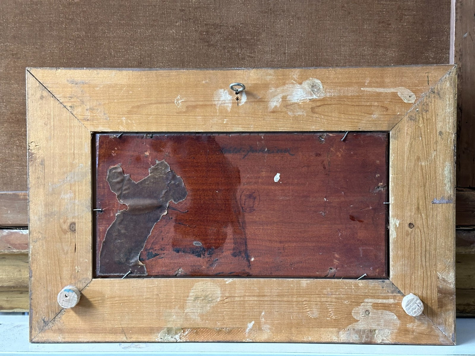 Öl auf Holz - L. Voigt - Landschaftsgemälde mit Flussaue - um 1900 sign. gerahmt6