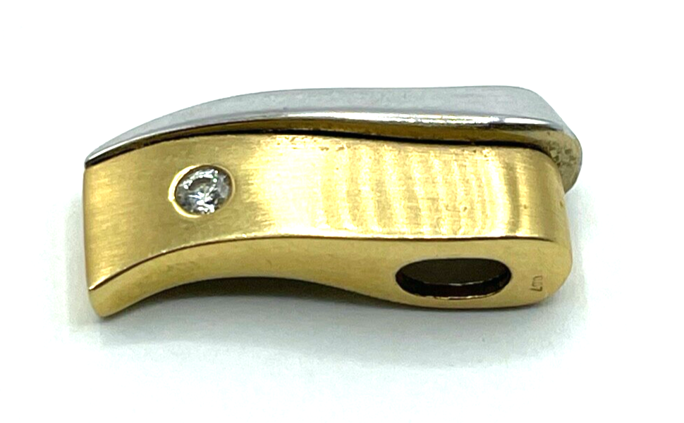 Massiv 750 Gold 18 K Gold Gleiter Schieber Anhänger 0,07 ct Brillant Juwelier5