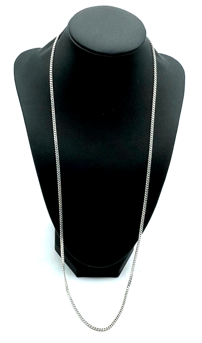 Solide lange Panzerkette 925 Silber L 70 cm B 3 mm unisex gebraucht + gepflegt0