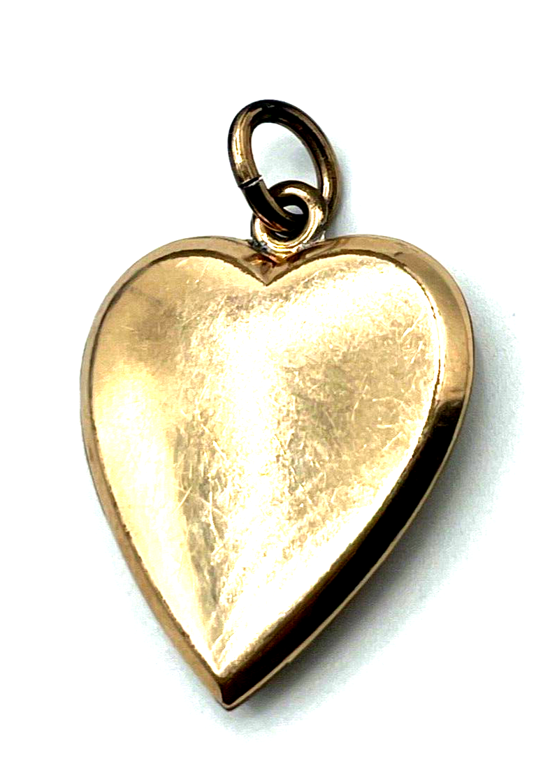 Antik Herz Anhänger Golddouble roter Farbstein + Opal um 1880 - 1900 Rotgold6