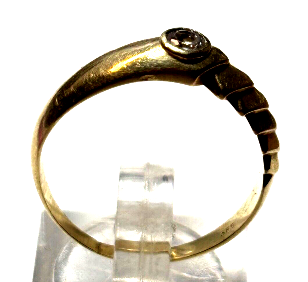 Moderner 585 Gold 14 K Ring mit Weißtopas Ø 18,4 mm RG 58 Juwelier0