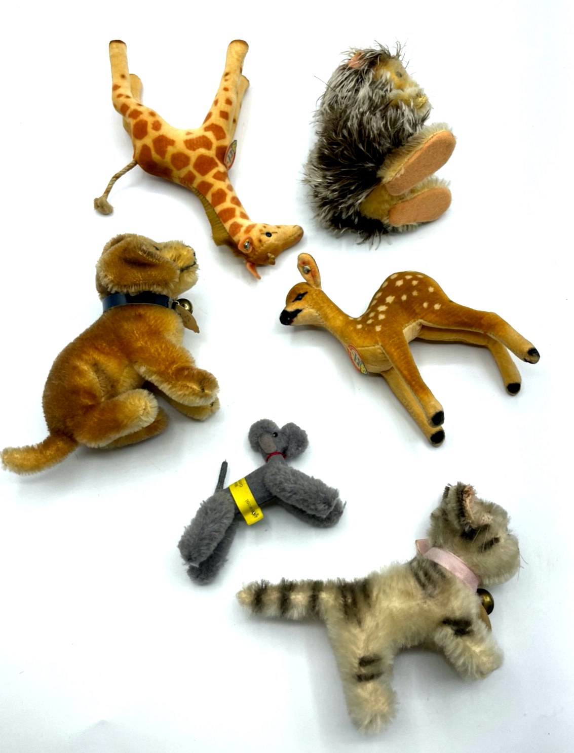 6 vintage Steiff Tiere mit Knopf Schild Glöckchen top gepflegtes Konvolut7