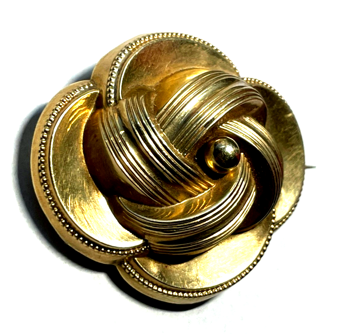 Antik Biedermeier große 8 K Gold 333 Brosche oder Anhänger hohl Echtgold geprüft3