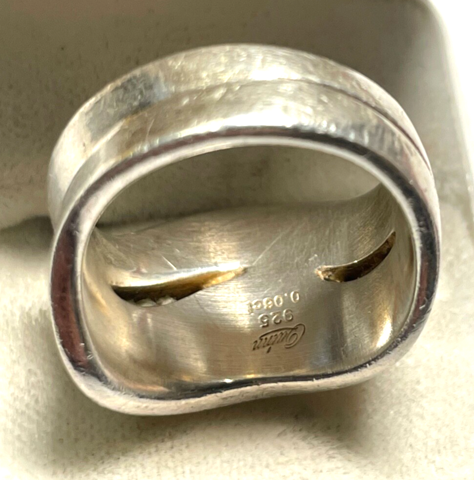 Massiver 925 Silber Designer Ring QUINN mit 3 Brillanten 0,06 ct RG 55 Ø 17,5 mm5