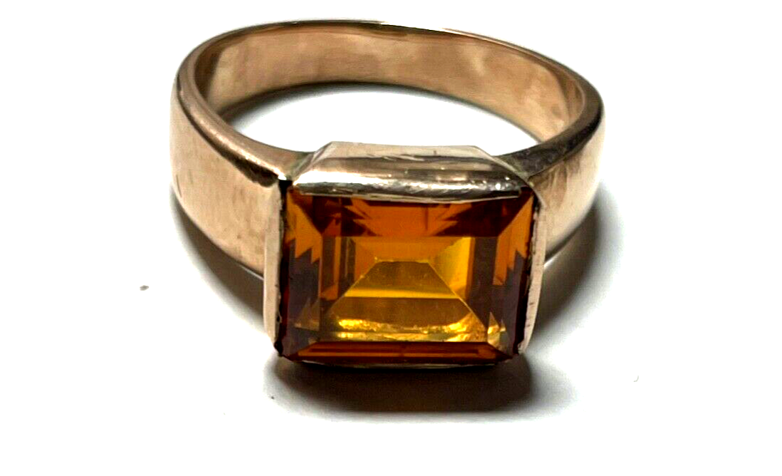 375 Gold 9 K Ring Goldtopas Ø 17 mm RG 55 Juwelier gepflegt Roségold6