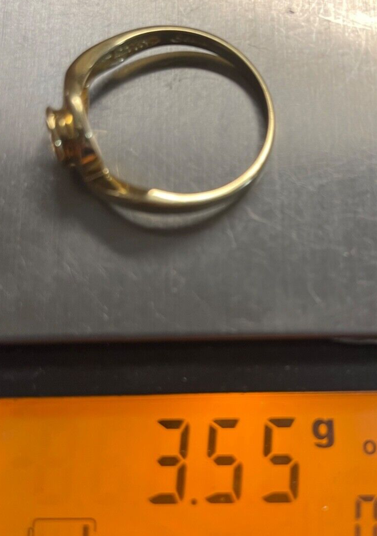 750 Gold 18K Ring Solitär Zirkon klassisch Ø 19 mm RG 60 Juwelier sehr gepflegt8