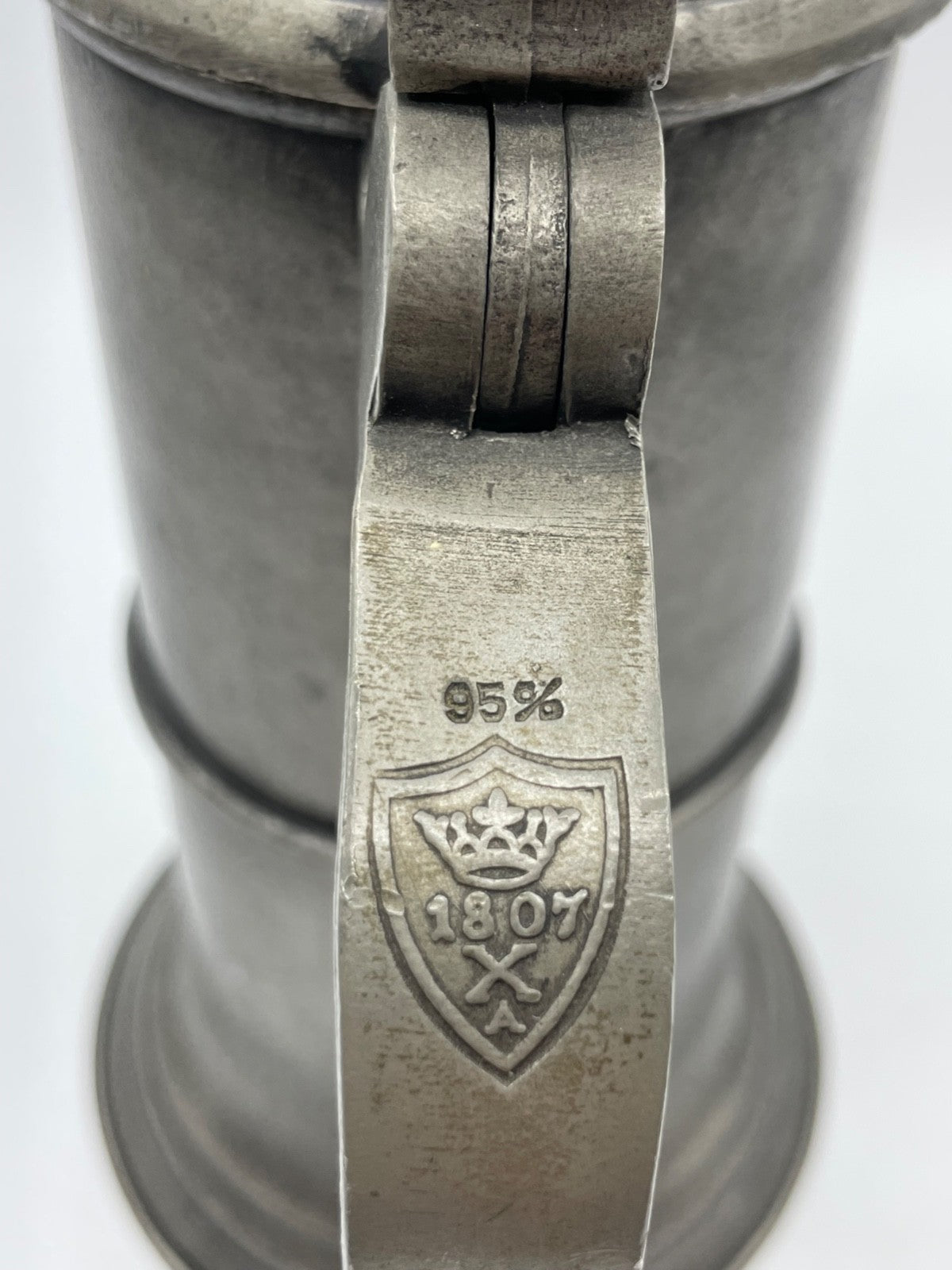 GILDE  Zinn Deckel Kanne Deckelkrug Schank Krug H 28 cm Antikstil Löwe Wappen7