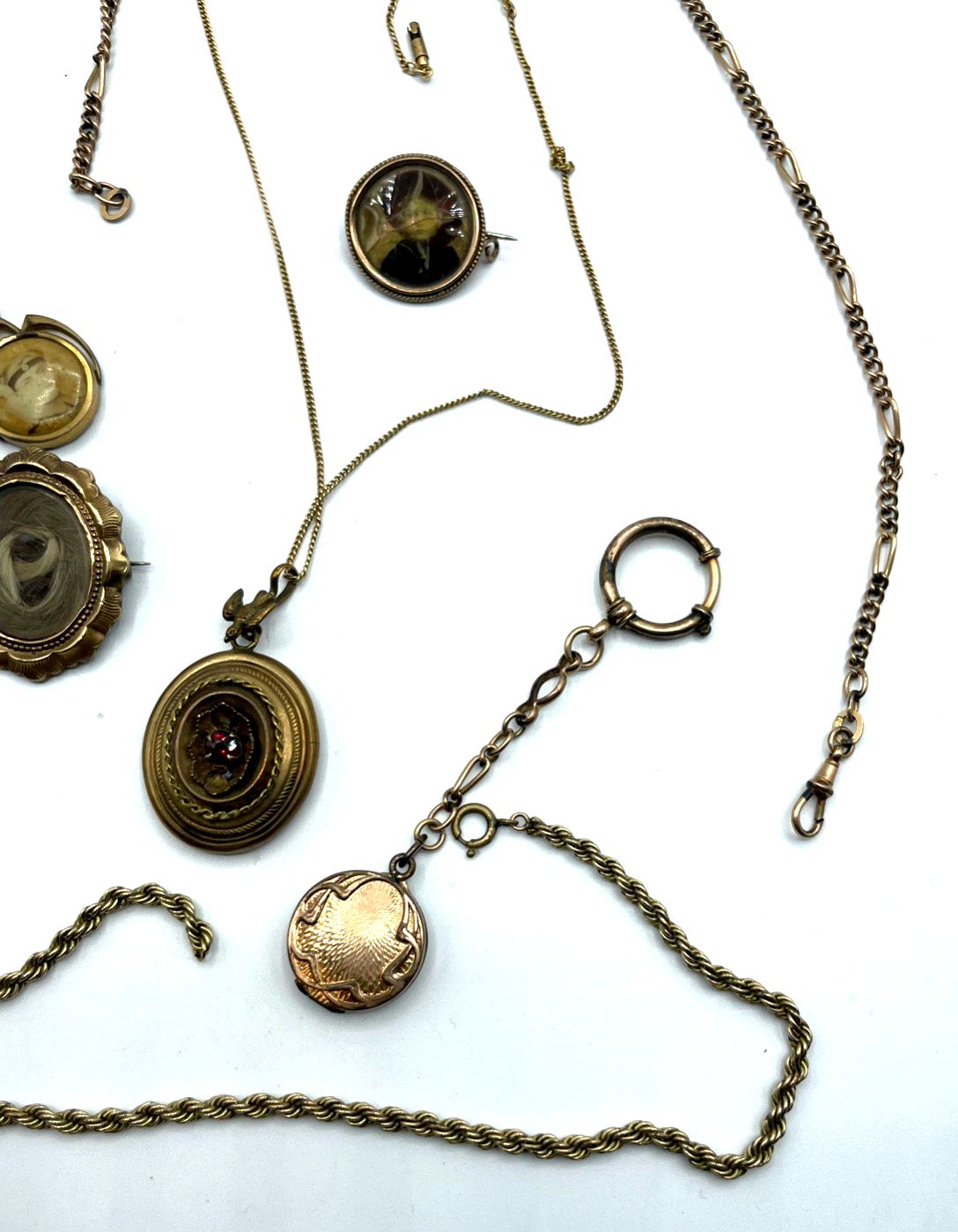 Konvolut Antik Schmuck Golddouble Dubleegold um 1900  Basteln Weiterverarbeiten3