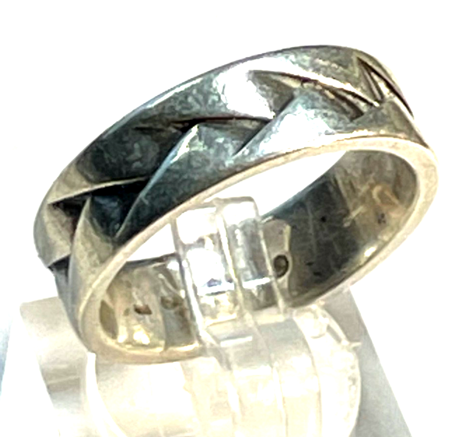 Unisex solider 925 Silber Ring ESPRIT Ø 18,1 mm RG 57 Zopfmuster Bandring2