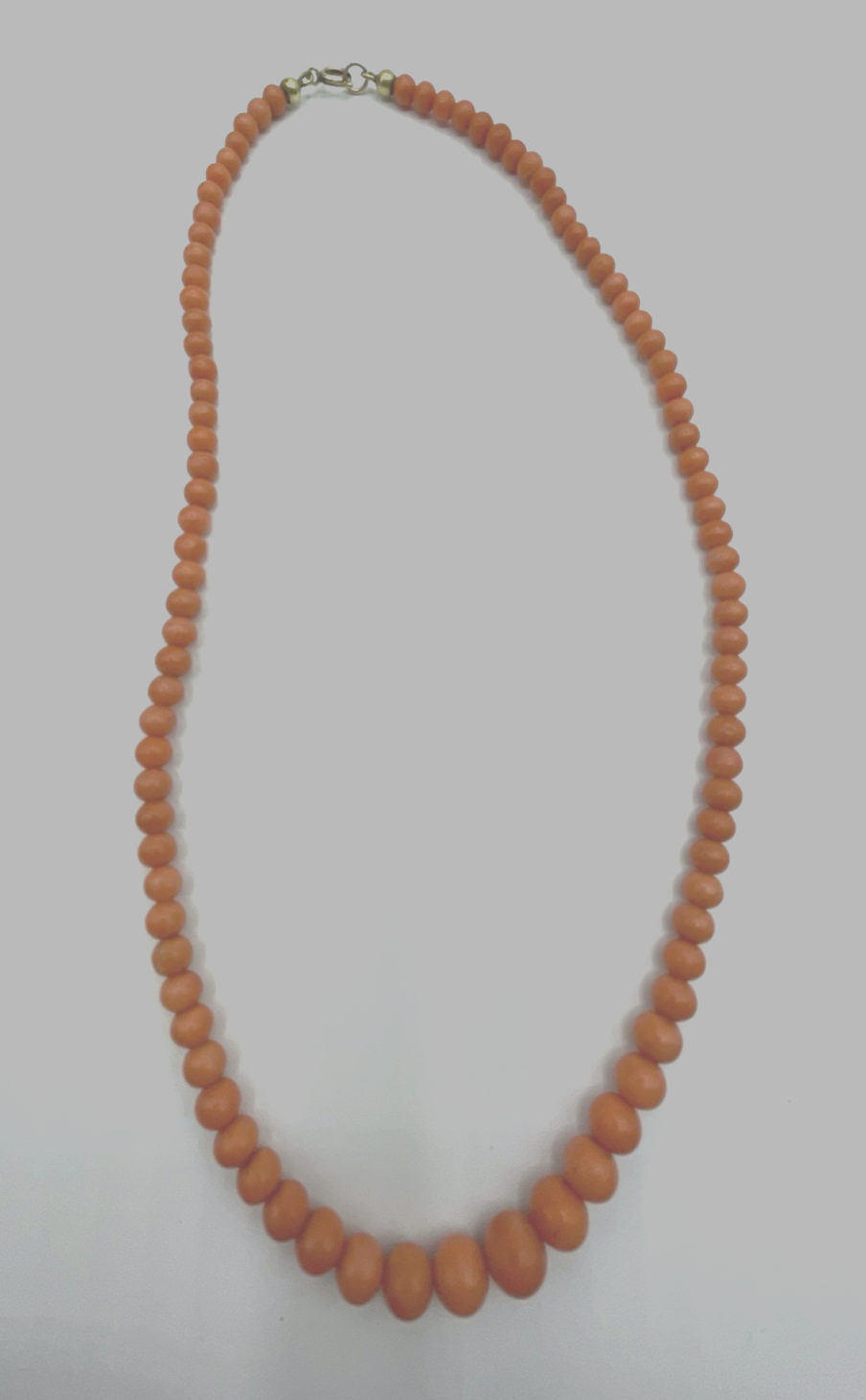 Antik Korallenkette lachsfarbig Lachskoralle L 45 cm Kugelkette Verlauf Double3