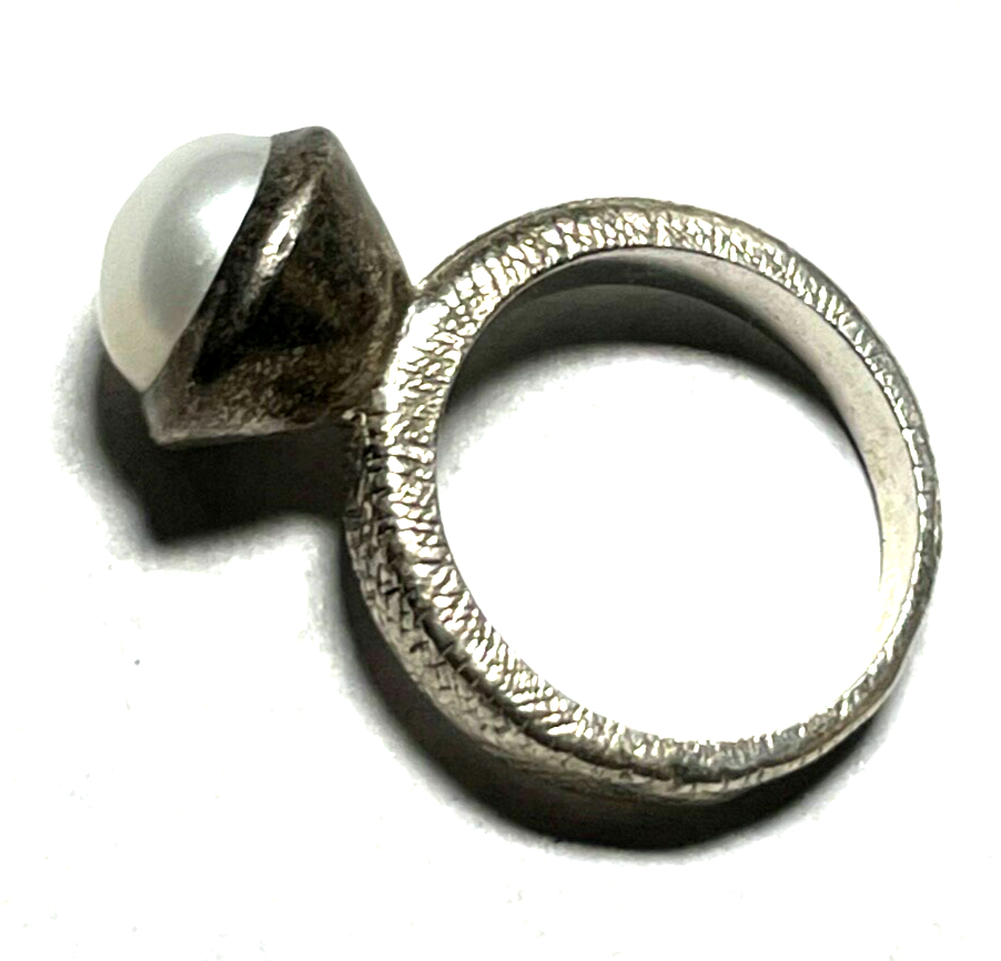 925 Silber Designer Ring mit Halbperle Perle Ø 16,2 mm RG 51 solide Qualität6