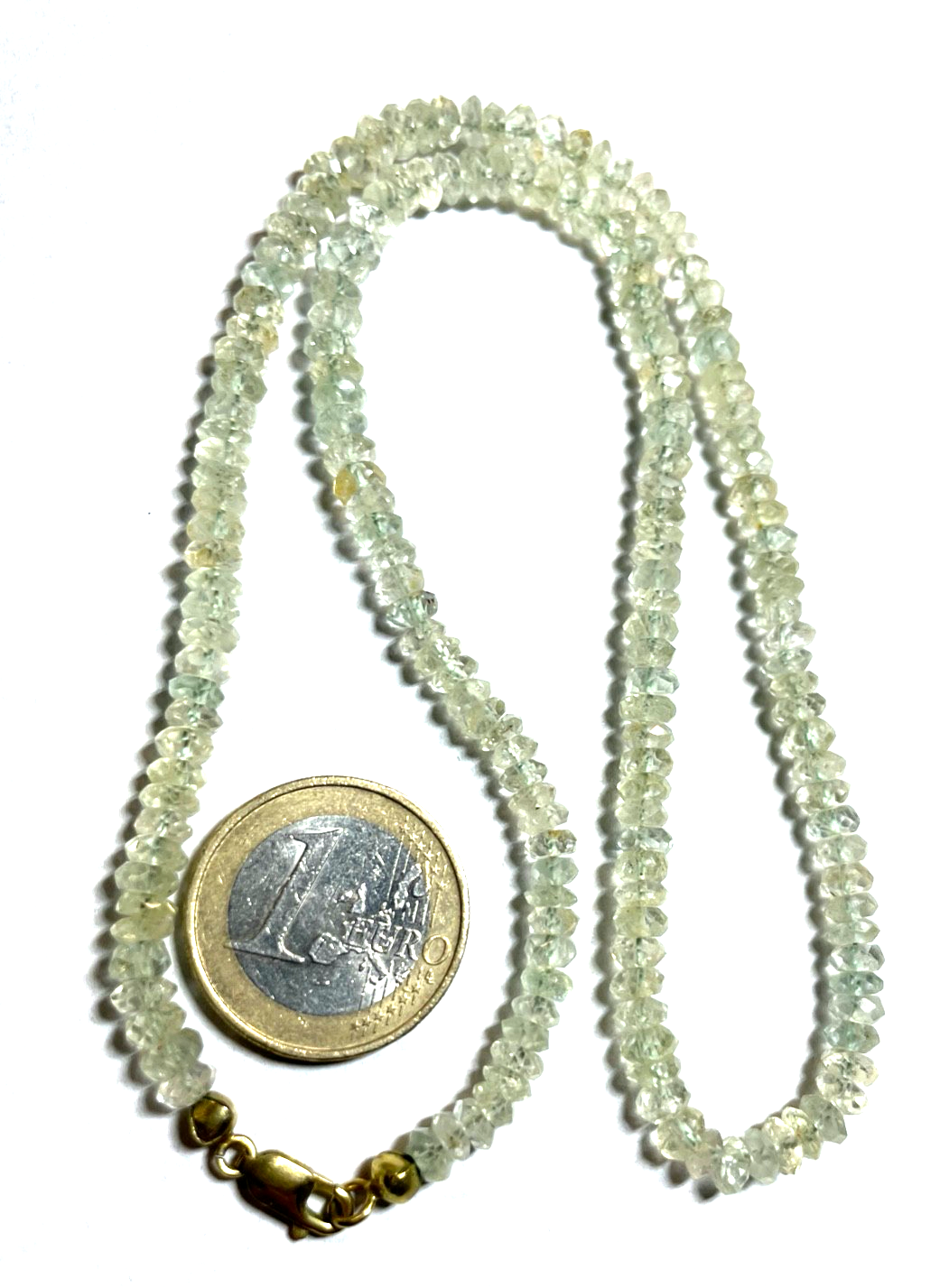 Facettierte Aquamarin Kette 333 Gold Collier Karabiner  L 45,5 cm B 5-6 mm3