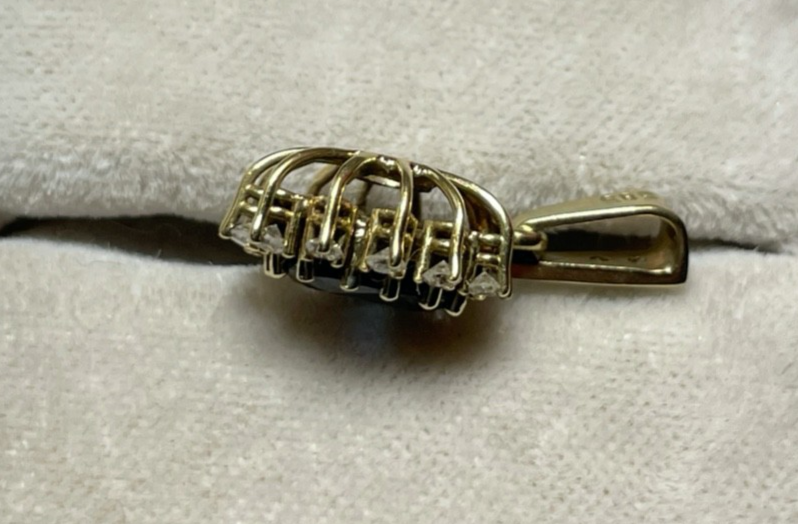 Eleganter 585 Gold 14 K Gold Anhänger Saphir + 14 Brillanten Juwelier Qualität6