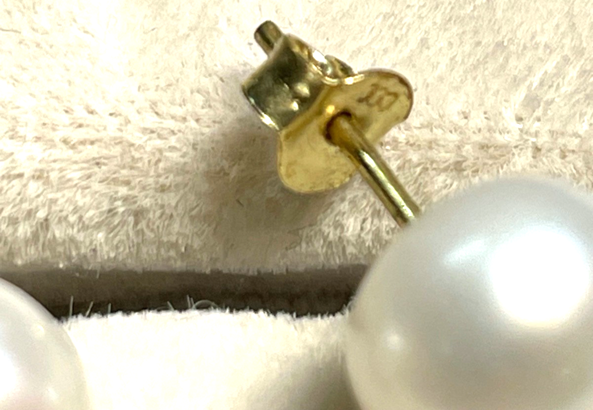 Paar 333 Gelbgold Ohrringe SWZ Perlen Ohrstecker Klassiker Ø 9 mm top gepflegt1