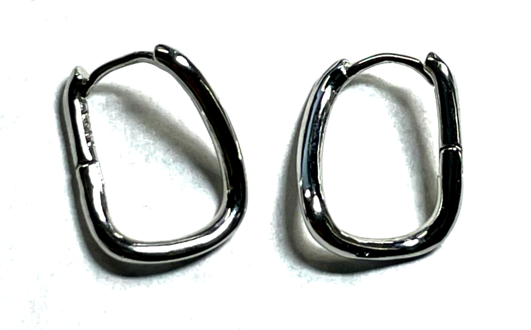 925 Silber  ungewöhnliche Creolen Klappcreolen L 19  mm B 14 mm sehr gepflegt0