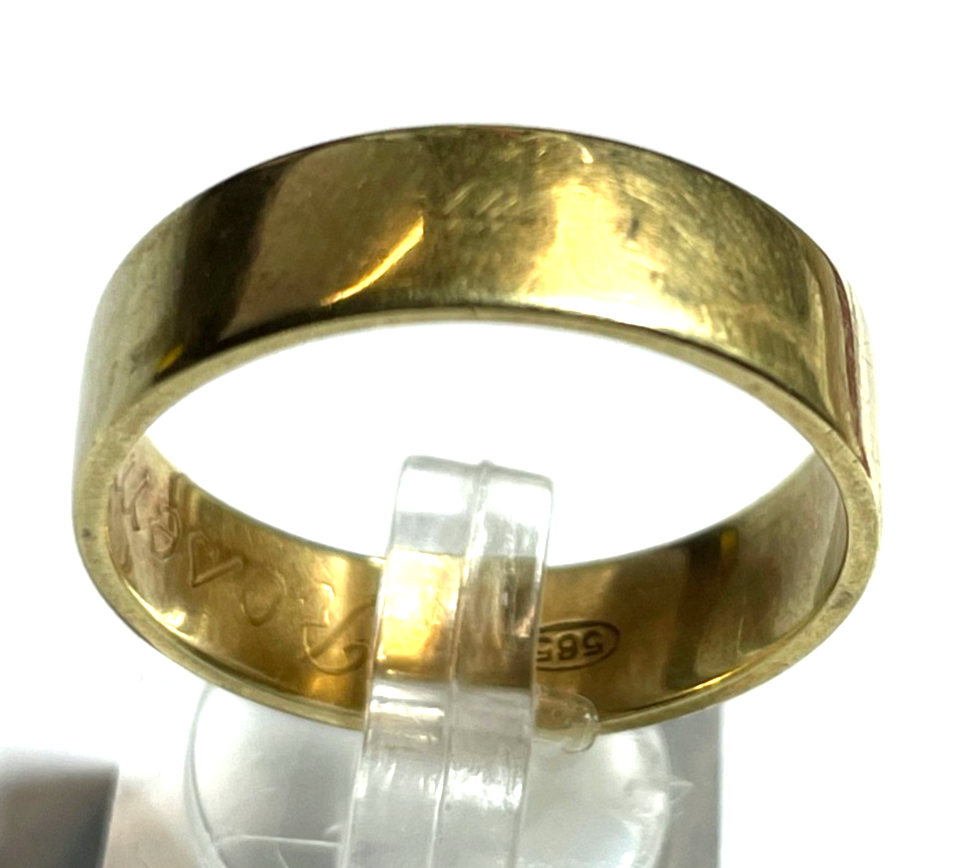 Antik solider breiter Ehering in 585 Gold 14 K zum Umarbeiten geeignet! B 6,5 mm0
