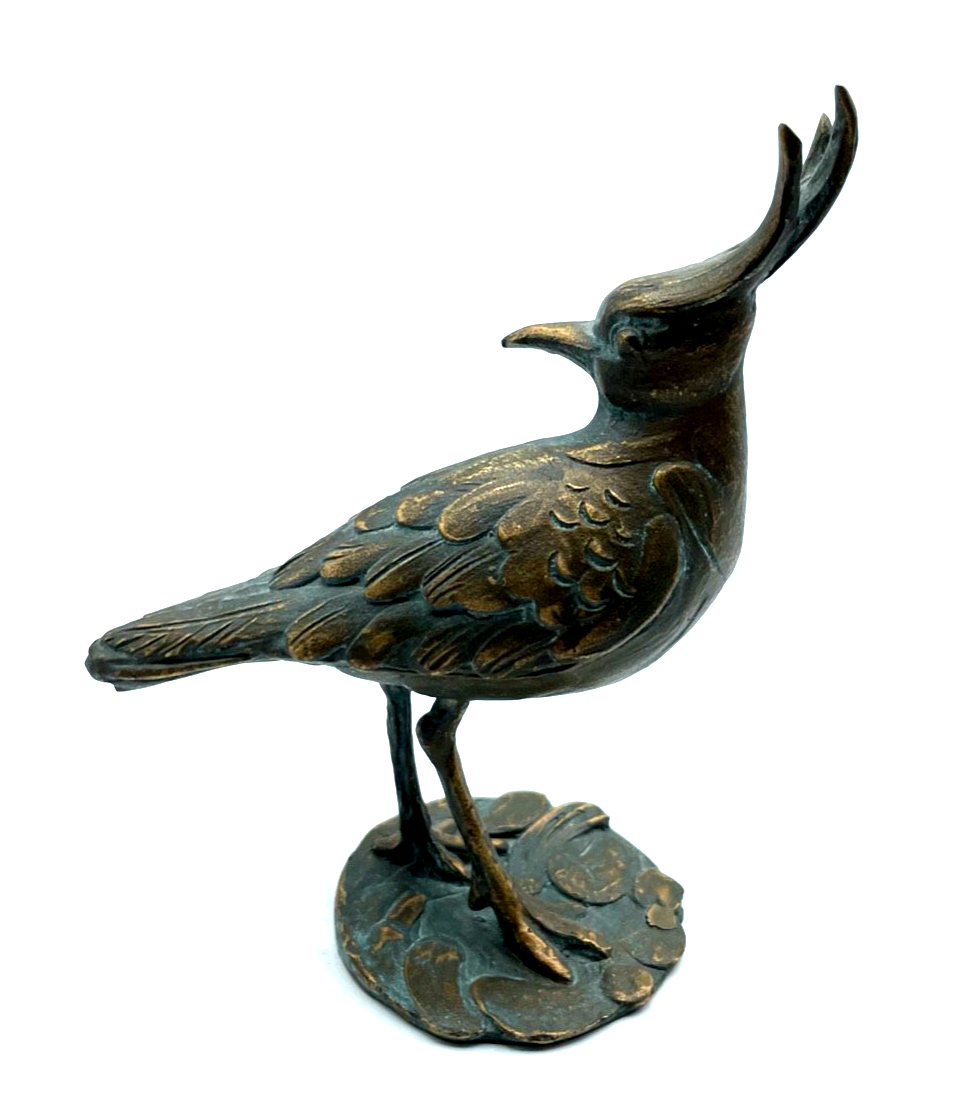Strassacker Bronze Plastik mit Patina Vogel vollplastisch H 16,5 cm mit Stempel3