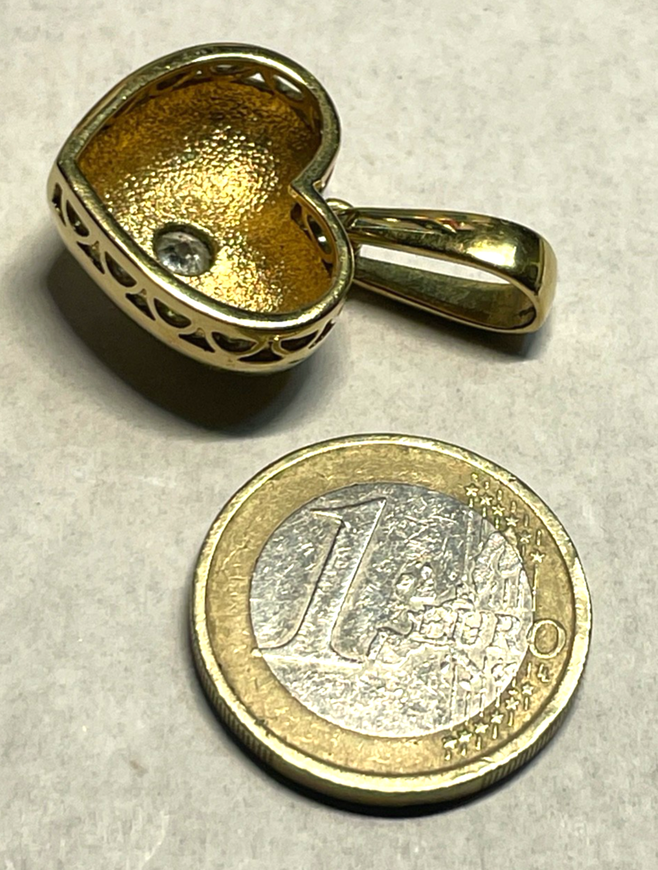 PL Pierre Lang Anhänger großes Herz + Swarovski vergoldet sehr gepflegt L 33 mm5
