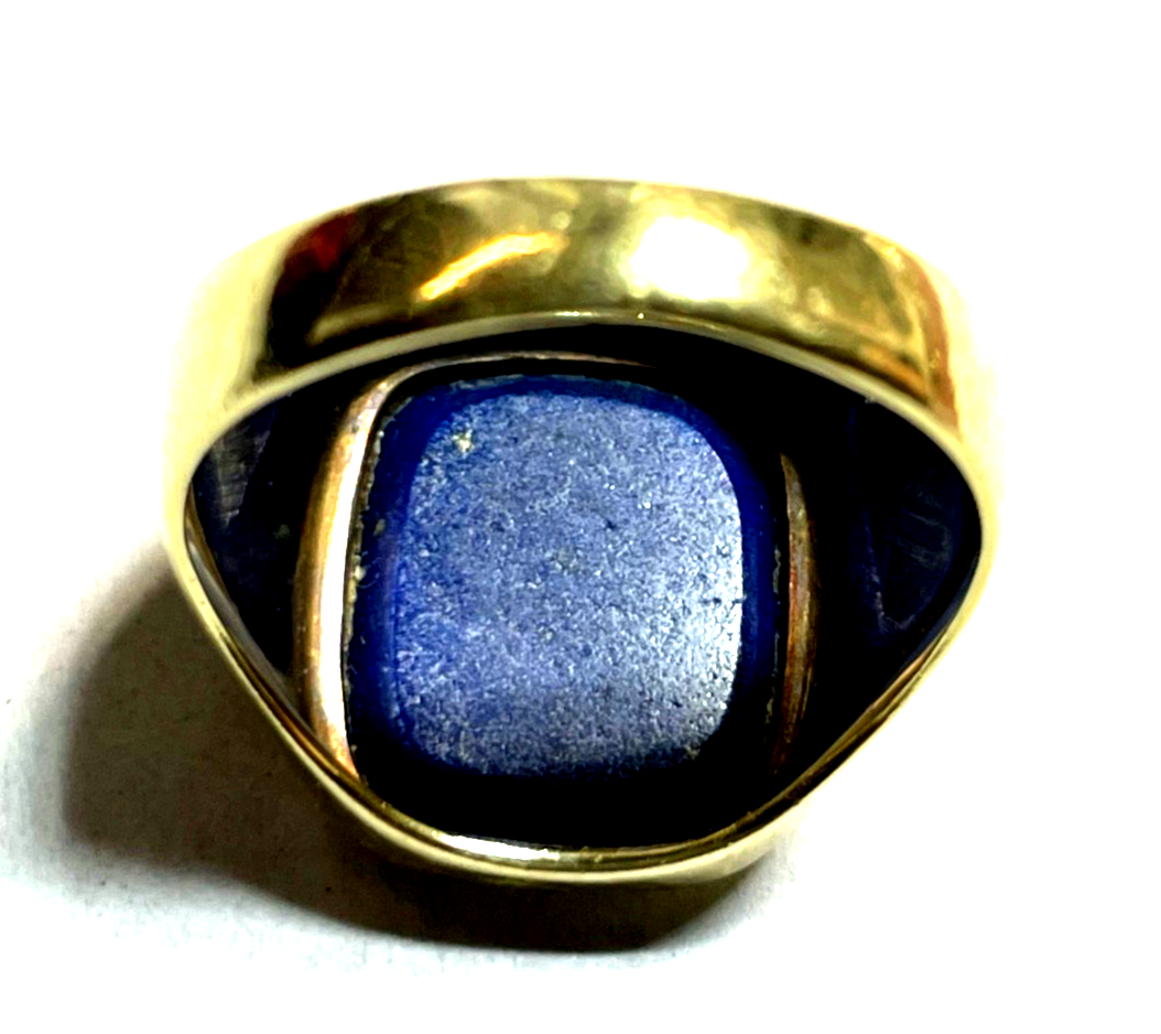 585 Gold 14 K Herrenring Ring Siegelring Lapislazuli Tafel Ø 20 mm RG 63 klassik8