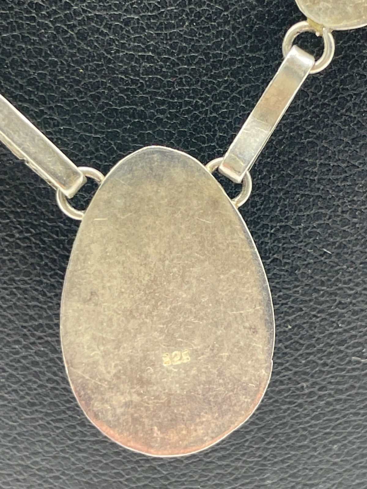 Larimar Halskette Collier 5 Steine 925 Sterling Silber L 47,5 cm gepflegt5