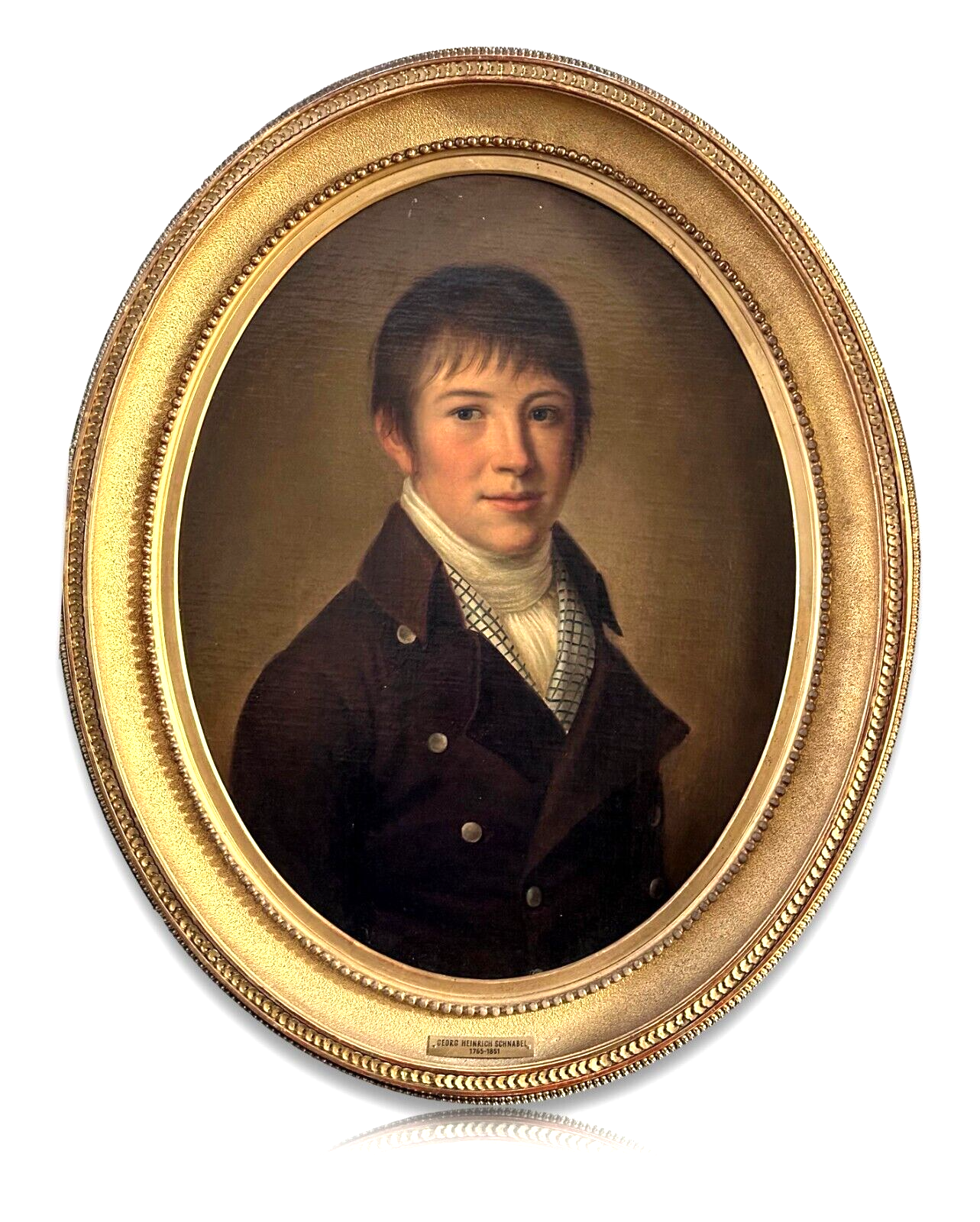 Öl auf Leinwand - Stadtrat und Weinhändler Stuttgart - ovales Porträt um 1780/900