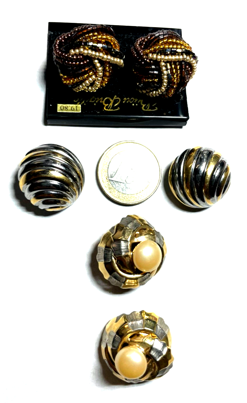 3 Paar elegante Ohrclips sehr gepflegt hochwertiger Modeschmuck bicolor1