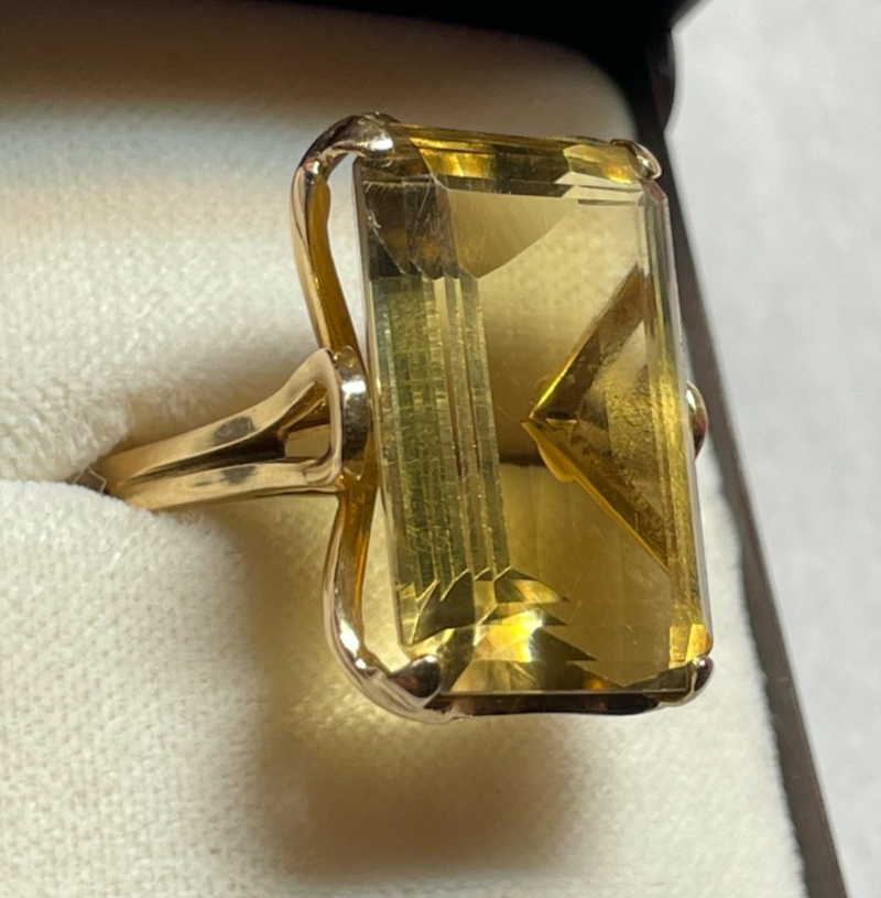 Massiver  Cluster 750 Gold Roségold Ring mit Citrin Cocktailring RG 50 Juwelier4