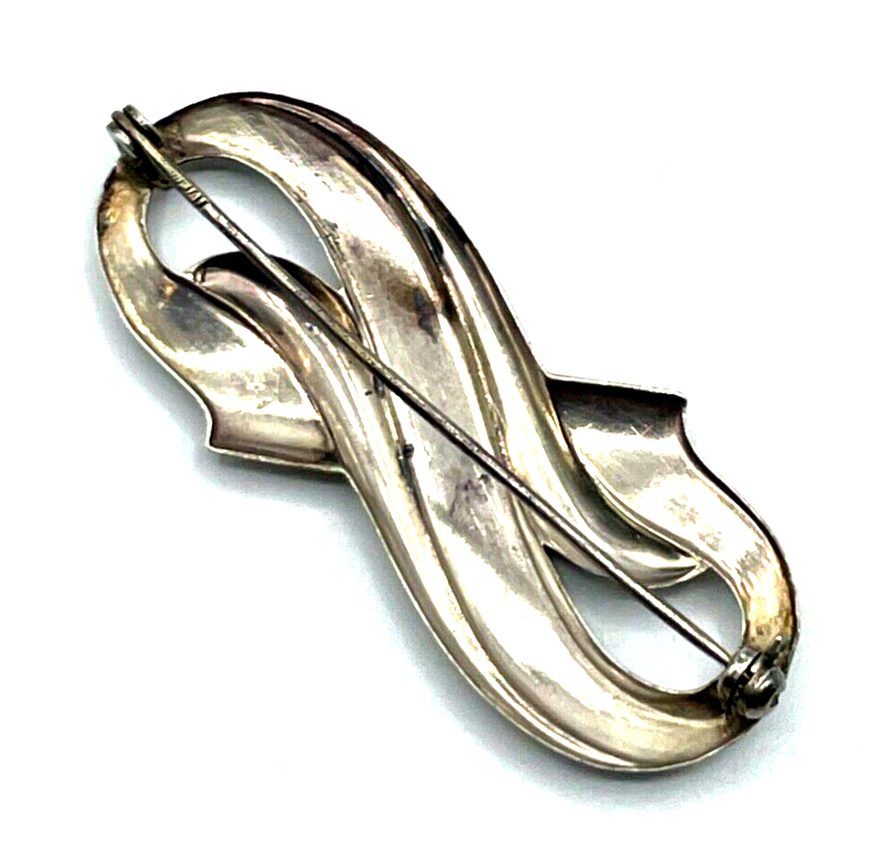 Vintage WMF Schmuck echt Silber 830 Brosche Anstecknadel Design Wolff Ära 30erJ3