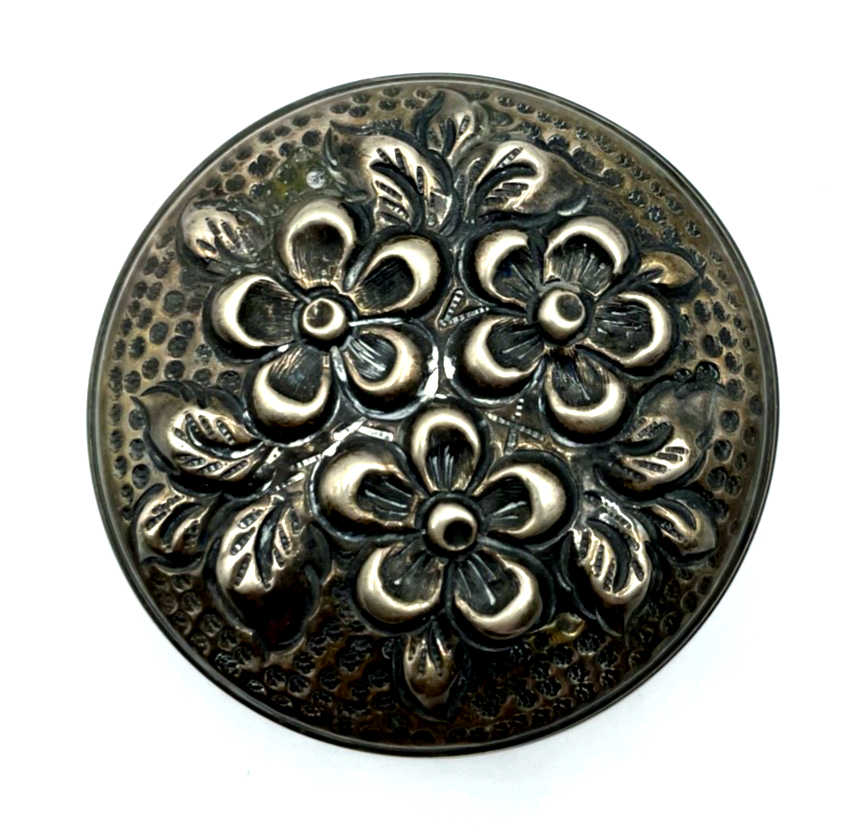 Antik 900 Silber Dose Deckeldose floral Dekor halbplastisch Ø ca. 75 mm 47,12 Gr1