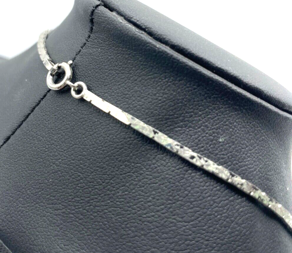 Vintage TEKA Design 925 Silber Kette Sterling Collier 70er J mit Onyx gepfl.5