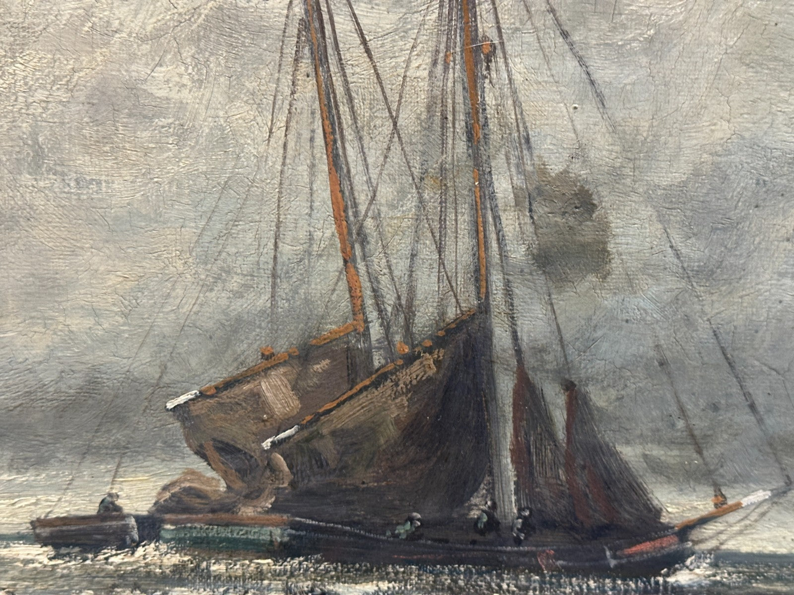 Niederländische Schule um 1900 – Fischerboote im Seegang - nach Hendrik W Mesdag6