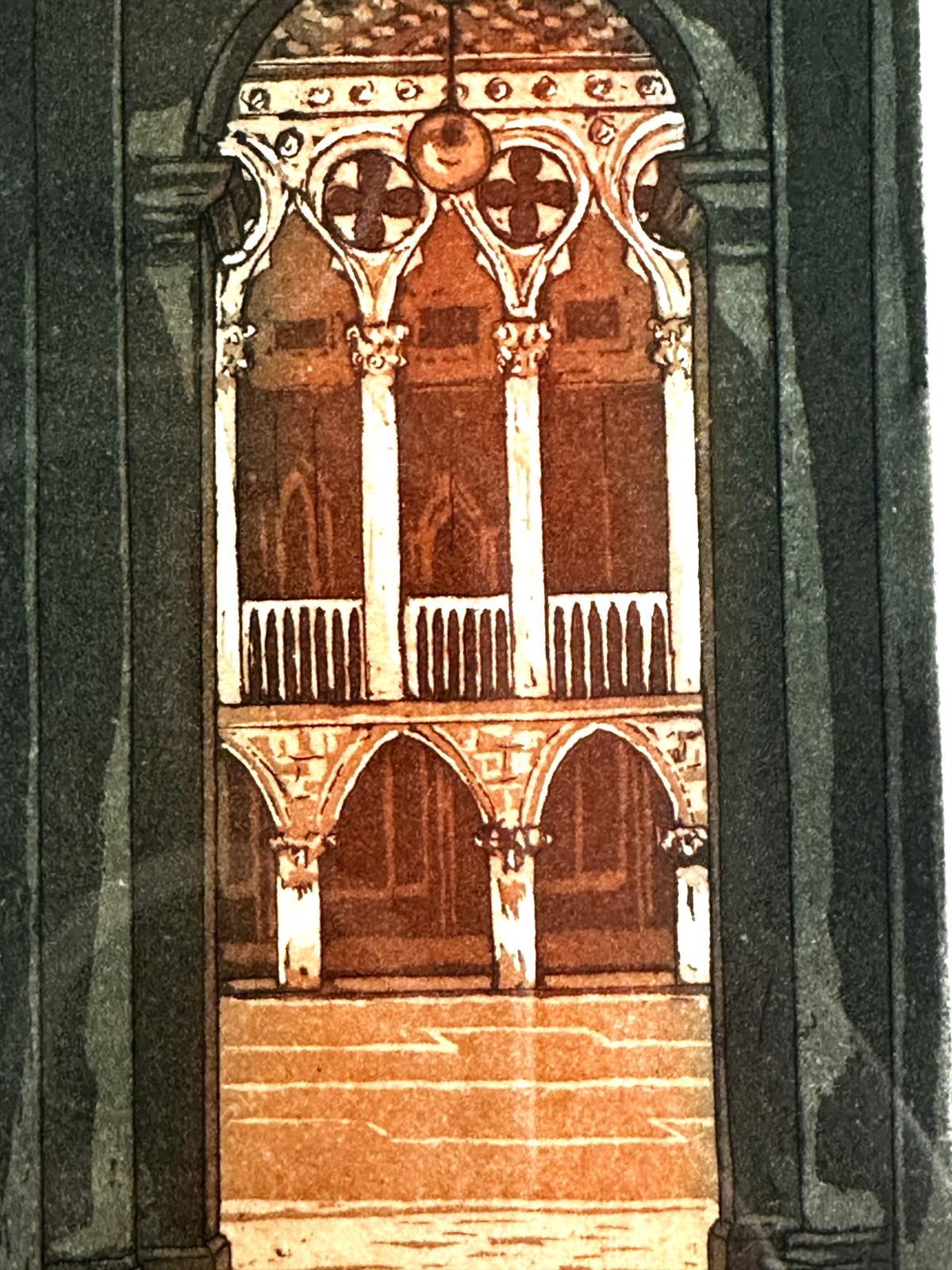 Cadore  - 1991 Aquatinta Radierung P/A signiert – Architektur Arkaden – gerahmt4