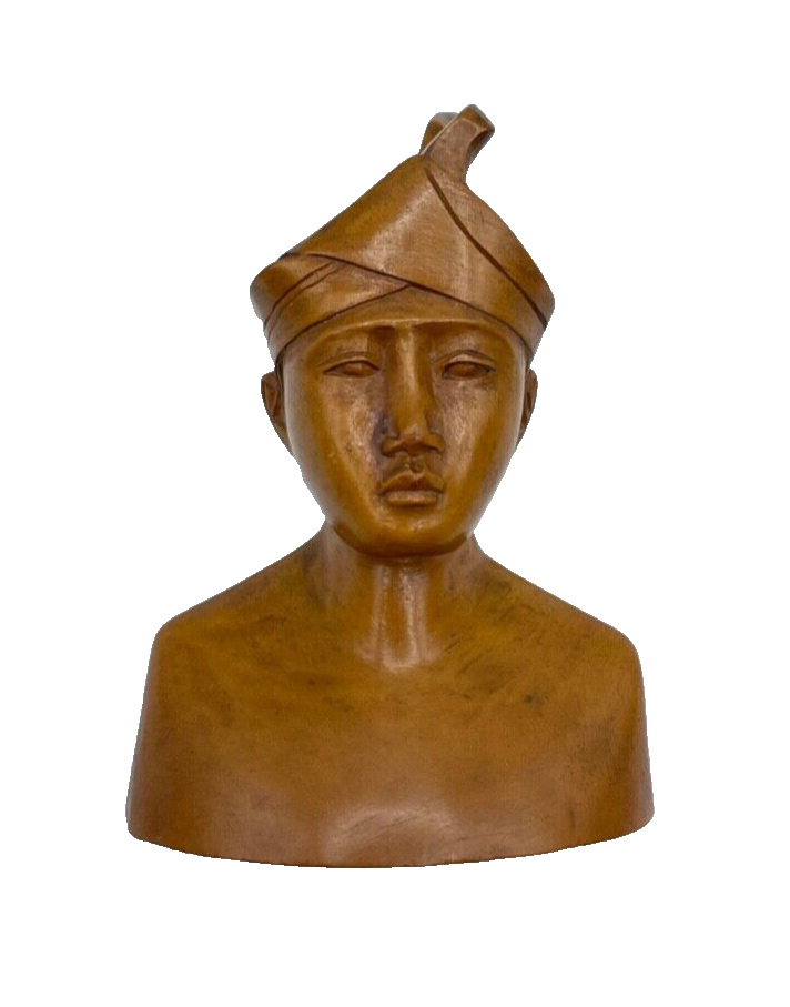 Alte Rosenholz Büste aus Bali Tempeldiener Tempeltänzerin H 16 cm0