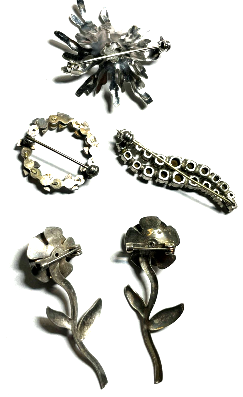 5 x vintage Brosche Anstecknadel Konvolut silber farbig top gepflegt Modeschmuck6