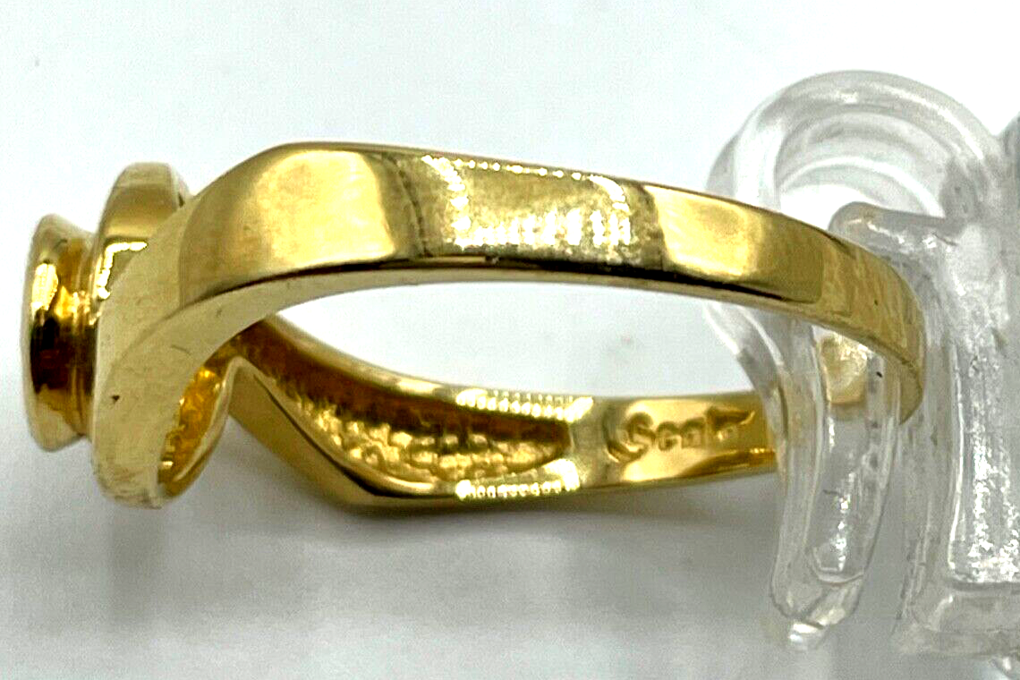 750 Gold 18K Ring Solitär Zirkon klassisch Ø 19 mm RG 60 Juwelier sehr gepflegt5