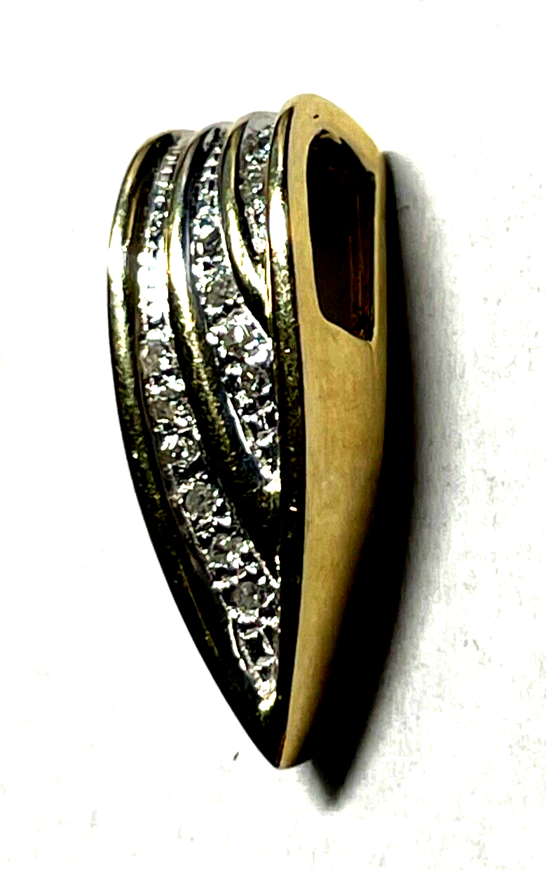 Eleganter 585 Gold 14 K Gold Gleiter Schieber Anhänger 12 Diamanten Juwelier8