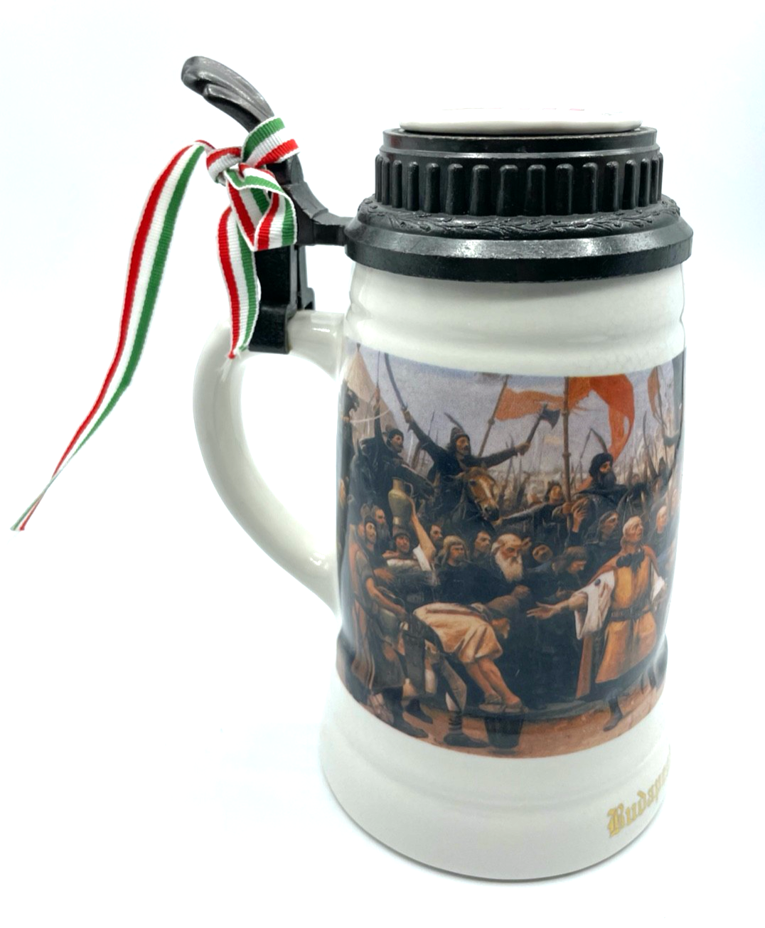 Keramik Bierkrug Krug Hungary Budapest Ungarn Reise Souvenir Maler M. Munkācsy5