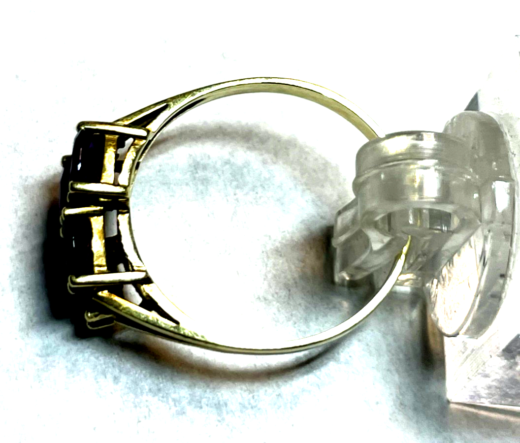 Vintage aparter 585 Gold 14 K Ring mit 4 x Amethyst elegant RG 56 Ø 18 mm6