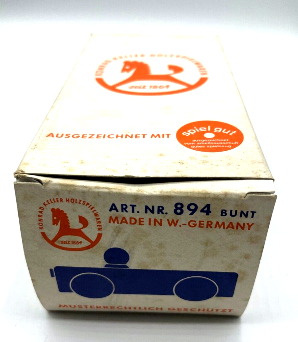 Vintage spiel gut Holzspielzeug PKW 894 Konrad Keller KG Göppingen ovp unbenutzt6